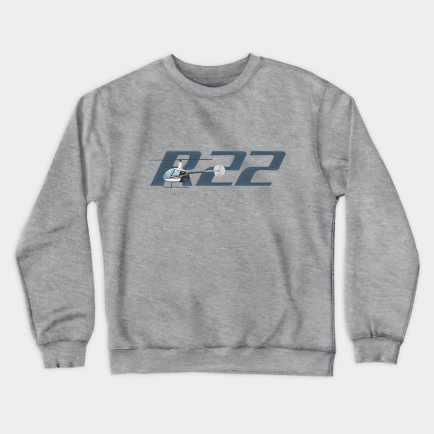 R22 Helicopter Crewneck Sweatshirt by Caravele